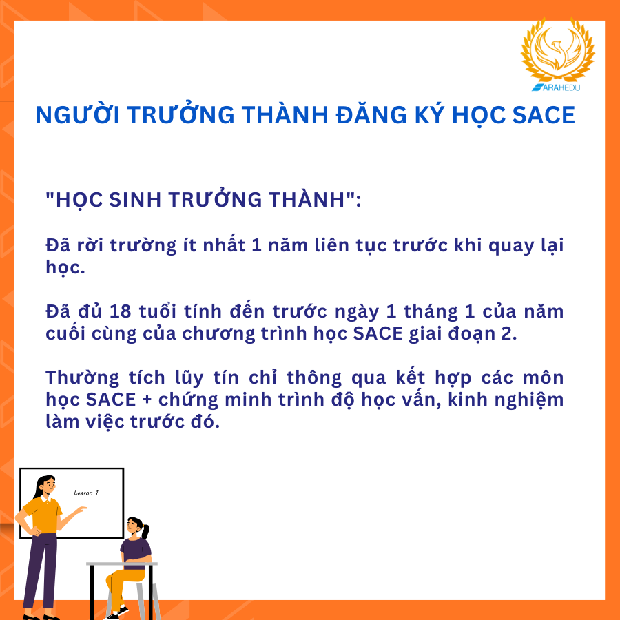 Người trưởng thành đăng ký học SACE